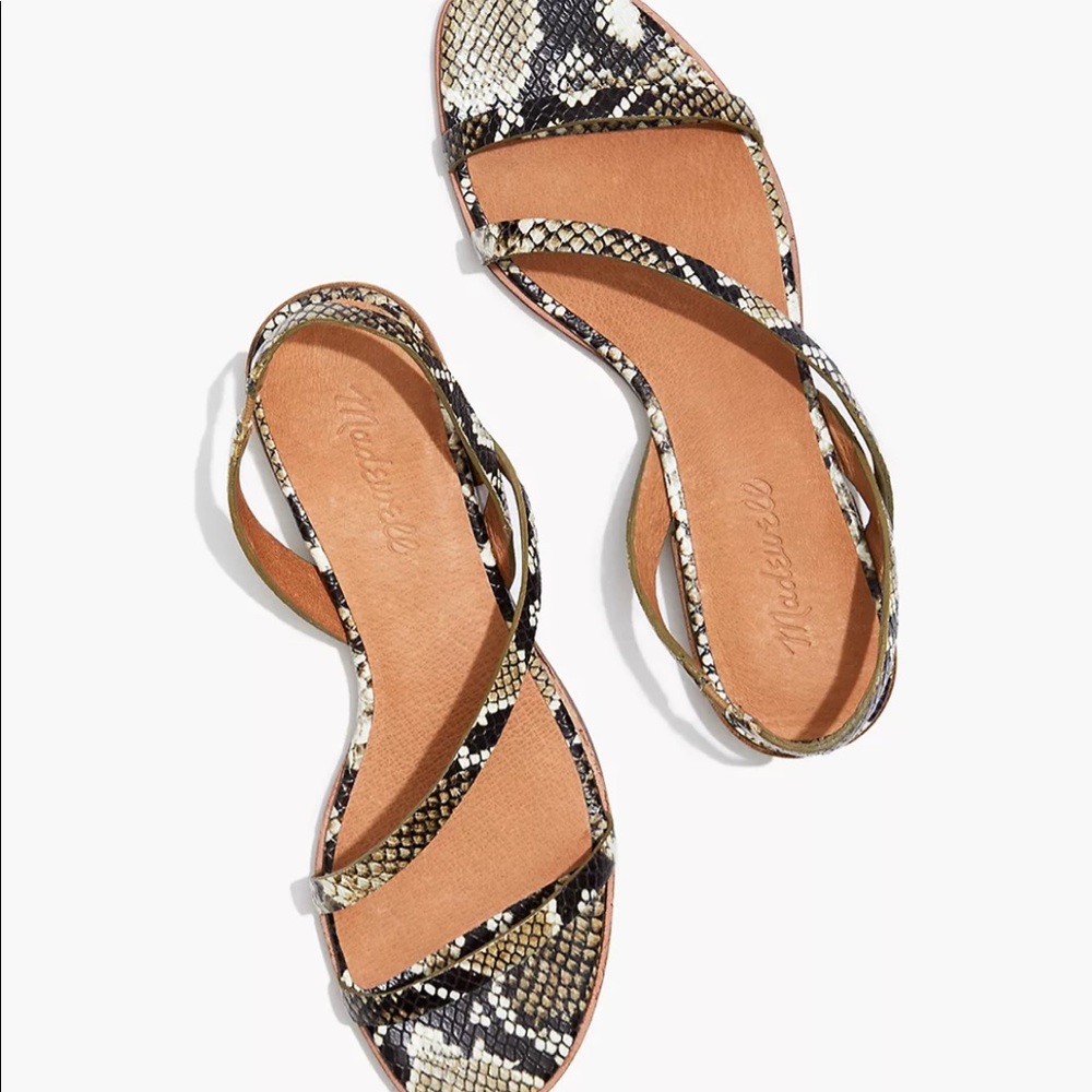 Madewell Heidi Slingback Sandal in Snake Embossed Leather